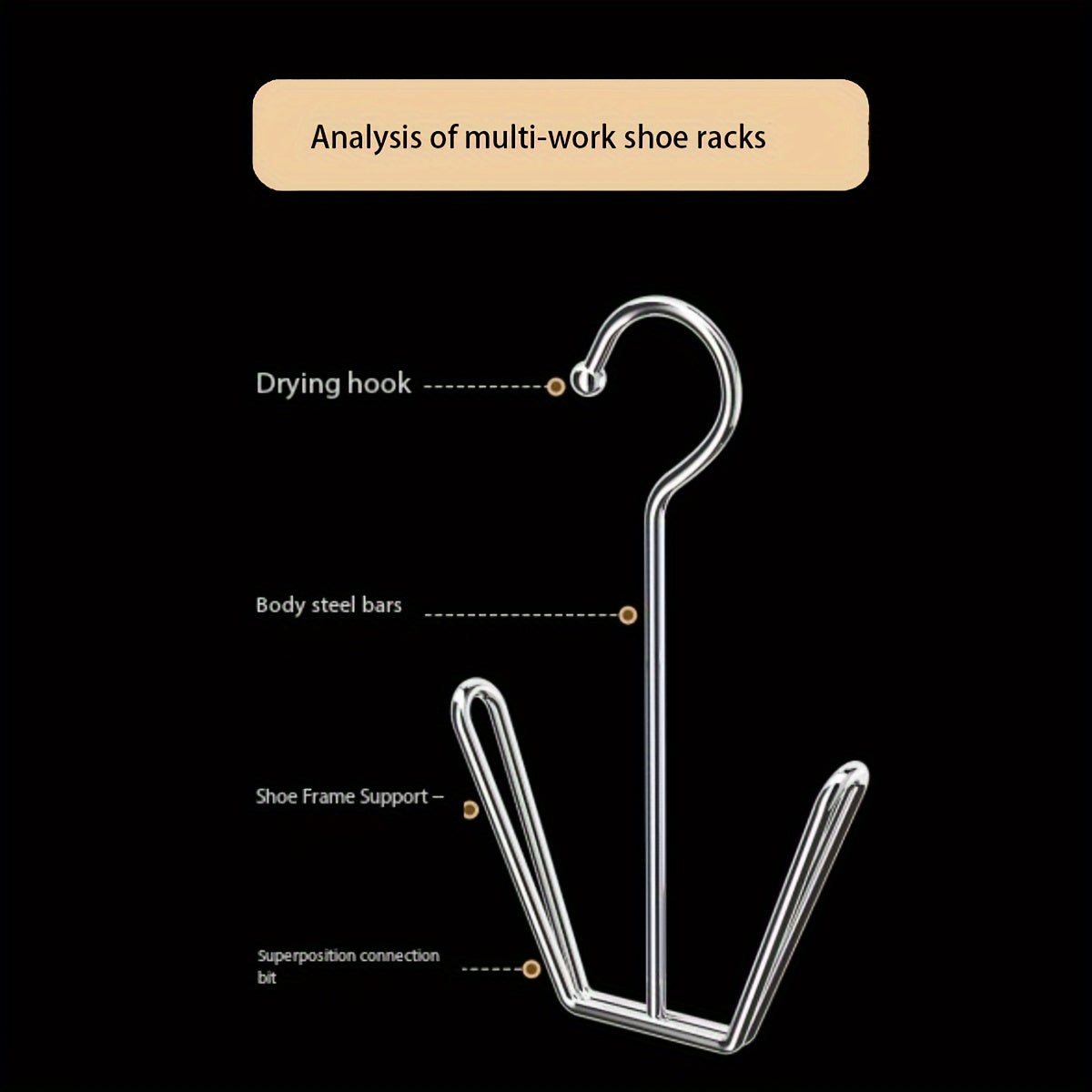 Noxo'rg'ichdan yasalgan poyabzal osgich tashkilotchisi - Mustahkam va joyni tejovchi devorga osiladigan tokcha - Oson yig'iladi, har qanday xona uchun mos - Elektr energiyasi talab qilinmaydi - Uy va kir yuvish uchun ideal