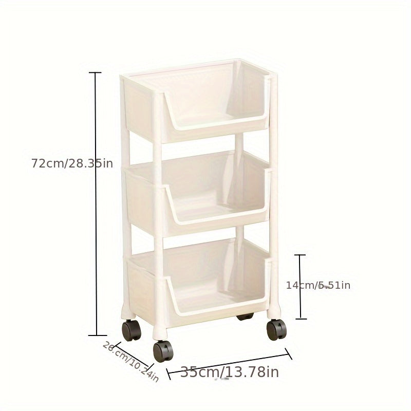 Multi-Tier Plastic Spa Storage Cart with Wheels No Electricity Needed