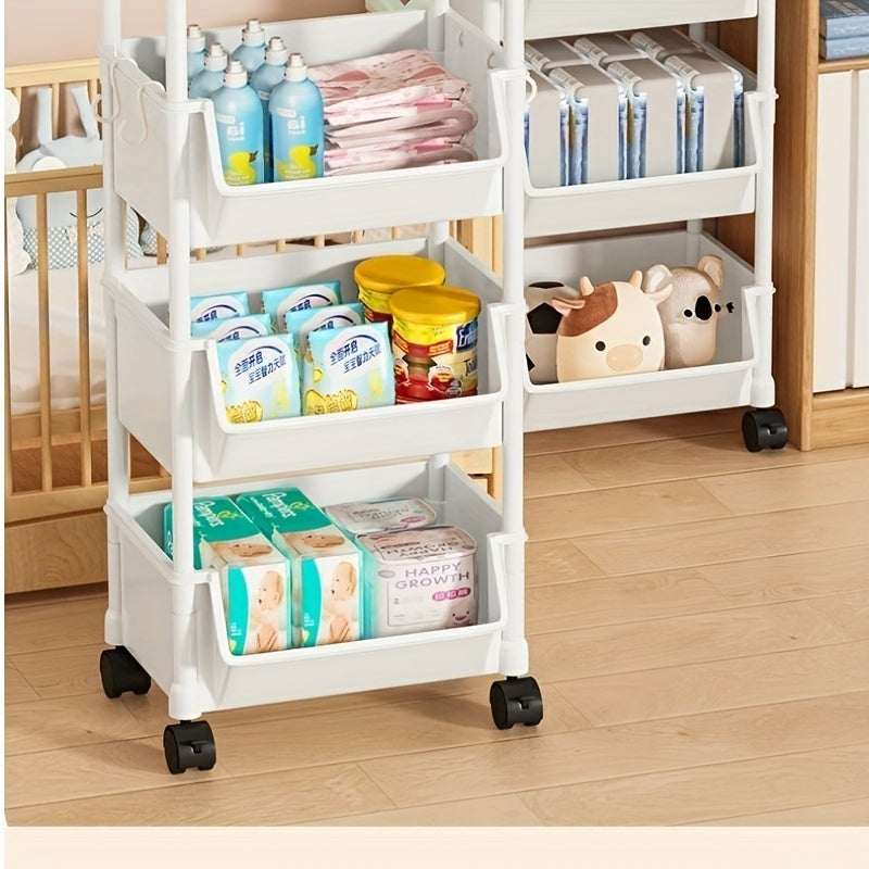 Multi-Tier Spa Storage Cart with Wheels, BPA-Free Plastic, for Living Room Bedroom Salon