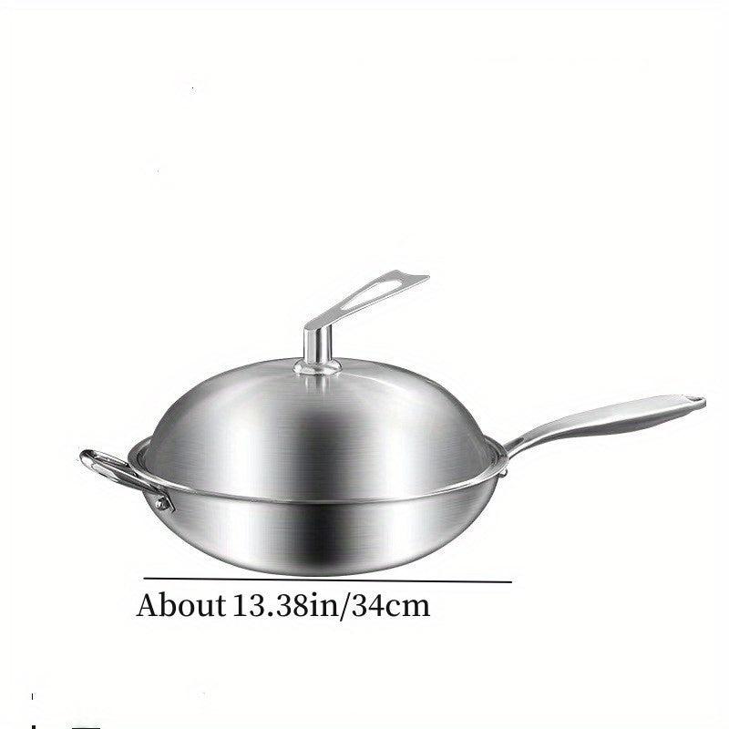 Titanium Coated Multi-Ply Wok with Hammered Surface Scratch-Resistant for Gas and Induction