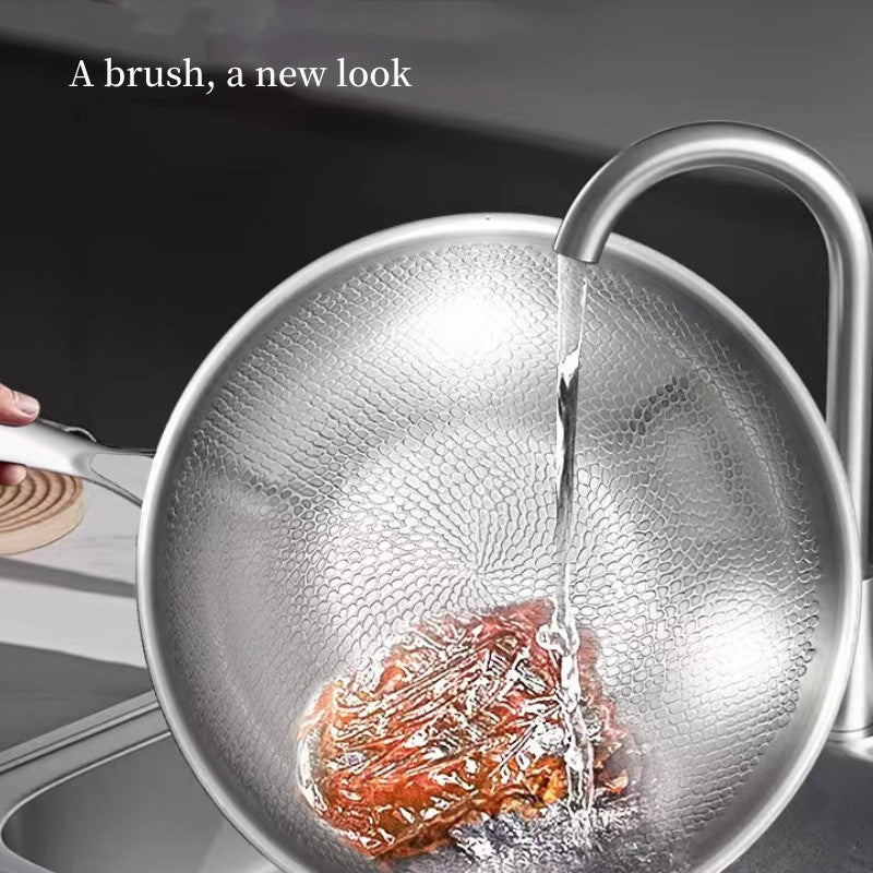 Titanium Coated Multi-Ply Wok with Hammered Surface Scratch-Resistant for Gas and Induction