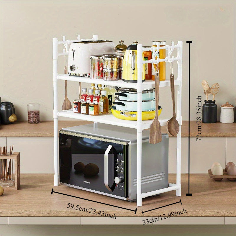 Contemporary Freestanding Kitchen Storage Rack for Microwave and Spices