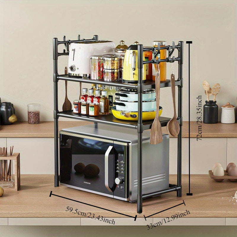 Contemporary Freestanding Kitchen Storage Rack for Microwave and Spices