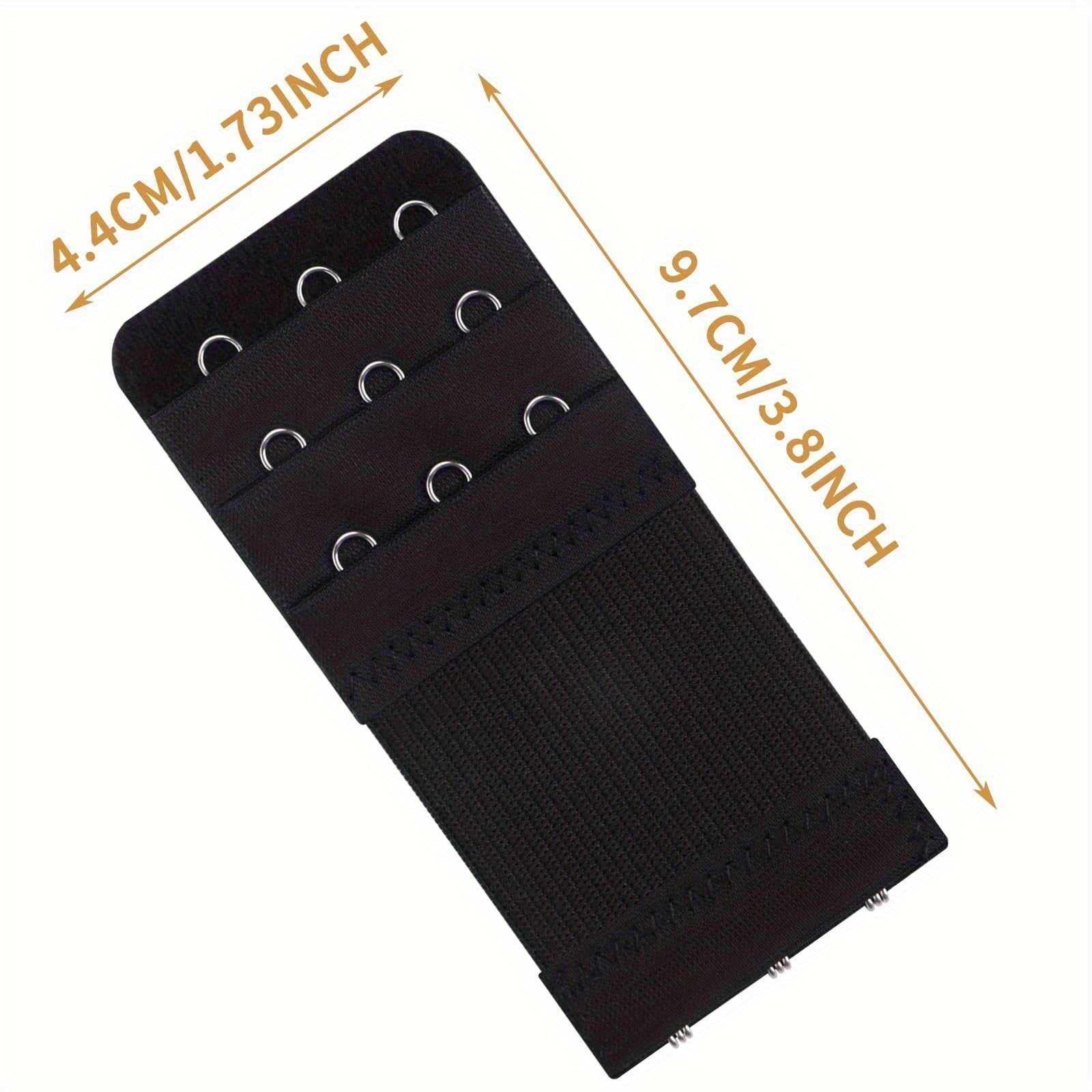 Woven Polyester Bra Accessories 3-Pack with Hook and Eye Closure for Adjustable Back Comfort