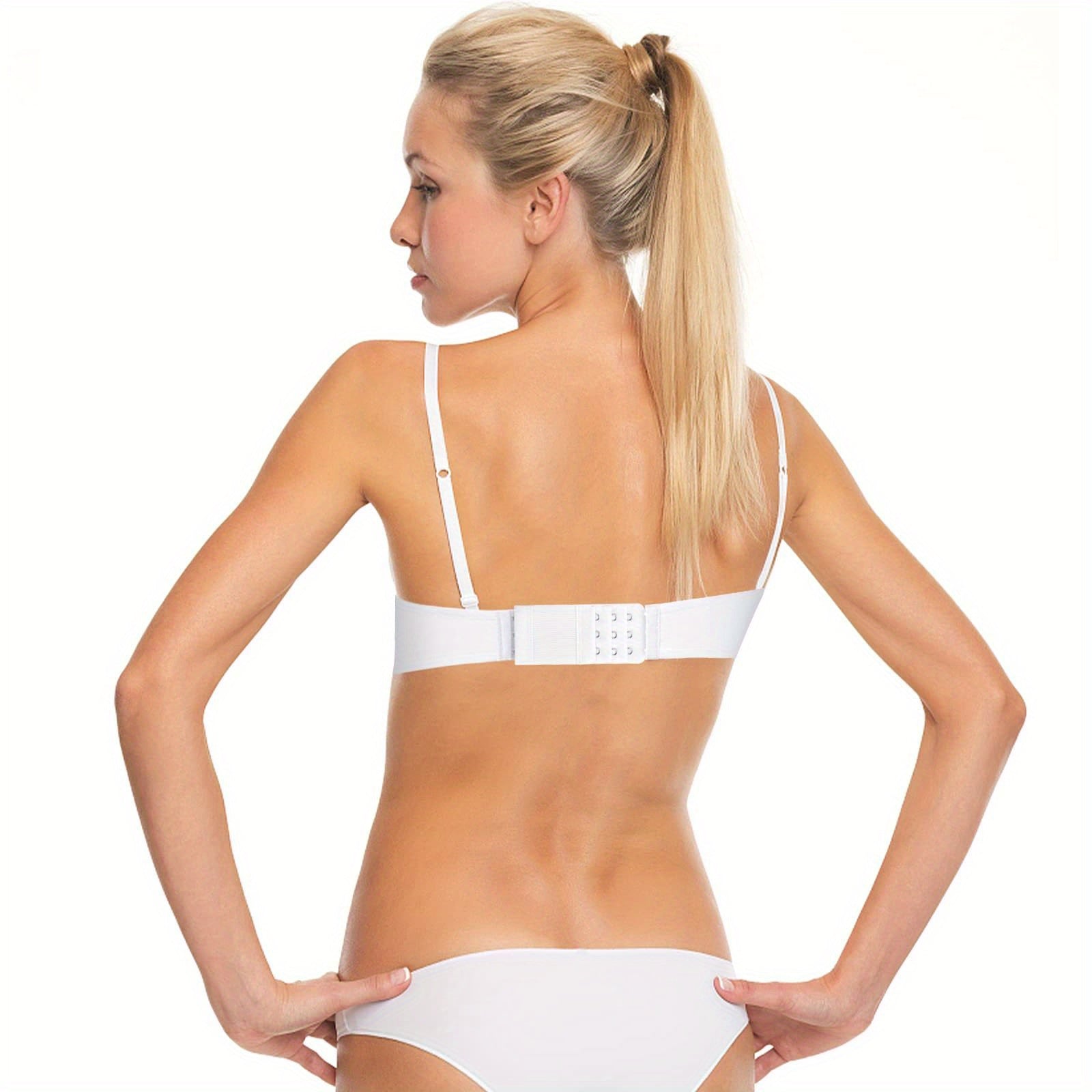 Woven Polyester Bra Accessories 3-Pack with Hook and Eye Closure for Adjustable Back Comfort