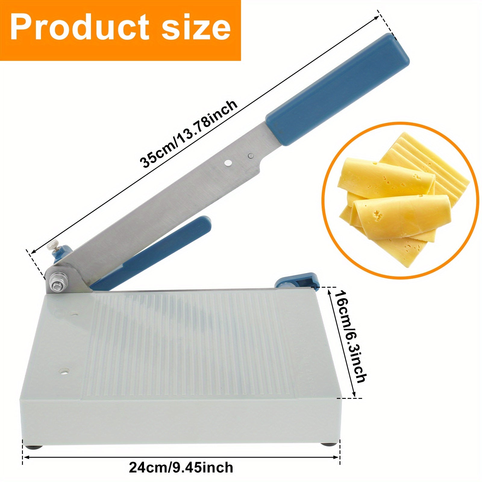 Stainless Steel Adjustable Cheese Slicer with Safety Lock and Non-Slip Grip