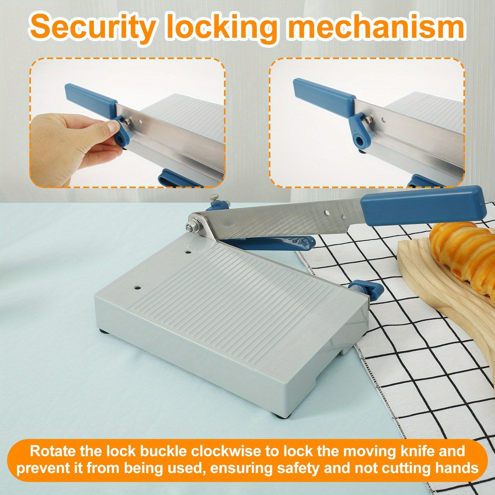 Stainless Steel Adjustable Cheese Slicer with Safety Lock and Non-Slip Grip