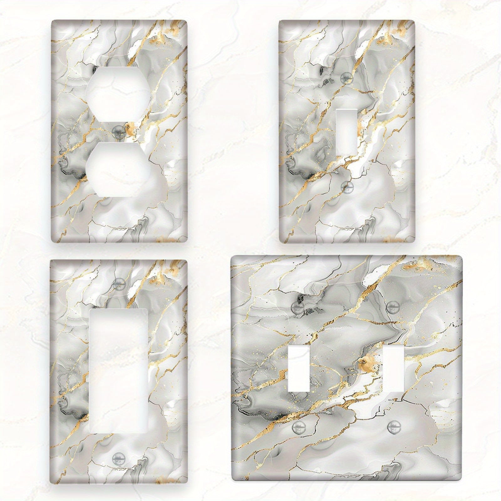 Grey Marbled Decorative Light Switch Cover for Home Lighting and Ceiling Fans