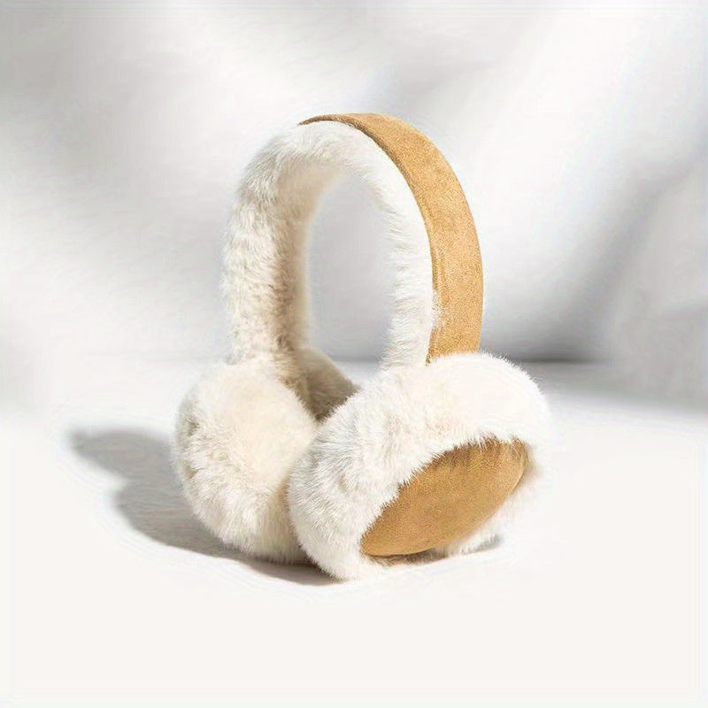 Orejeras de pelaje sintético para adultos, calor de invierno, cubreorejas de ante, no tejido