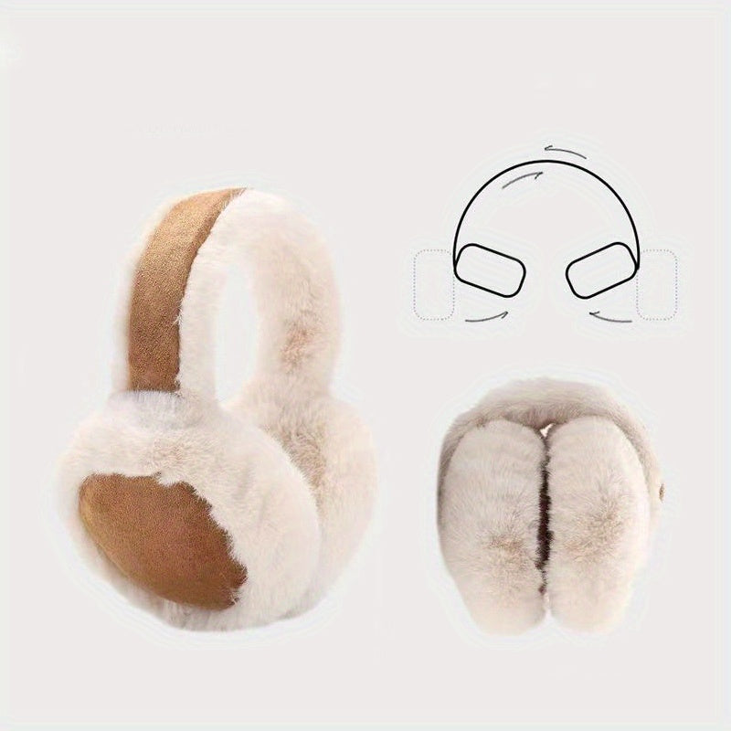 Orejeras de pelaje sintético para adultos, calor de invierno, cubreorejas de ante, no tejido