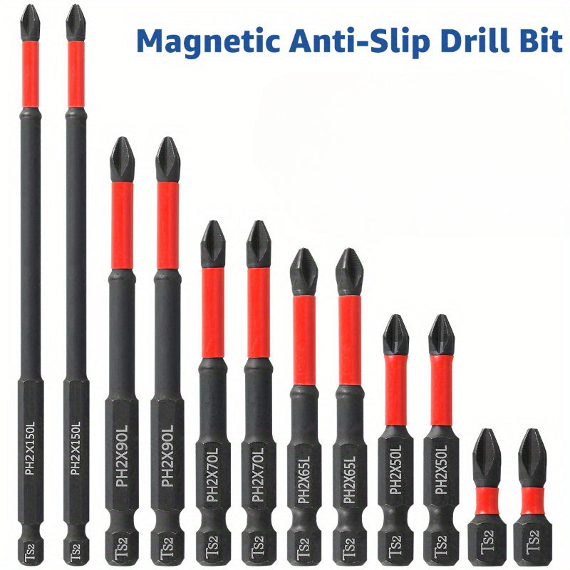 6 Pack Magnetic Screwdriver Drill Bit Set S2 Steel Phillips Impact