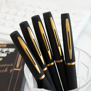 Juego de 5 bolígrafos de gel negros y dorados 0.5mm 0.7mm 1.0mm Gran capacidad oficina