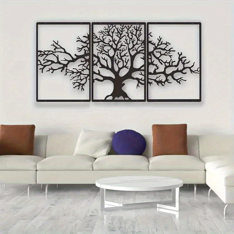 3-Piece Tree of Life Metal Wall Art Decor for Home Bedroom Gift