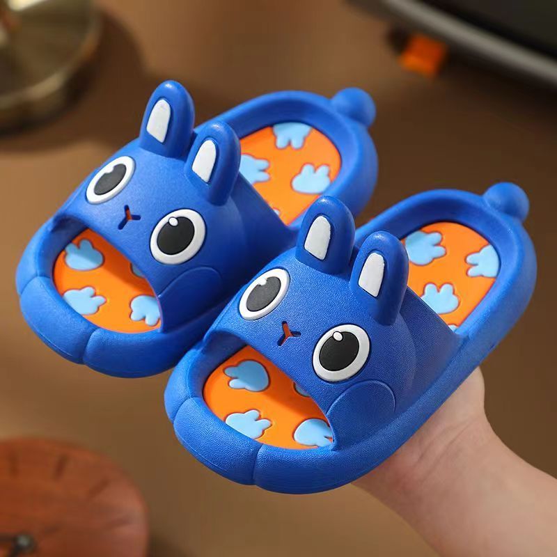 Детские мультяшные тапочки-кролики для мальчиков и девочек до 14 лет, с нескользящей подошвой из ПВХ