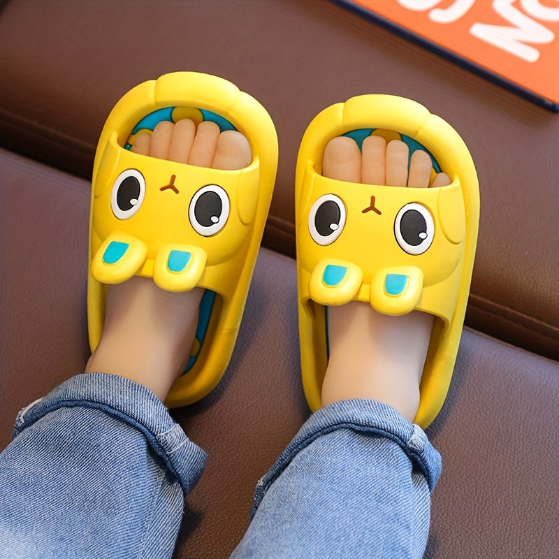 Детские мультяшные тапочки-кролики для мальчиков и девочек до 14 лет, с нескользящей подошвой из ПВХ