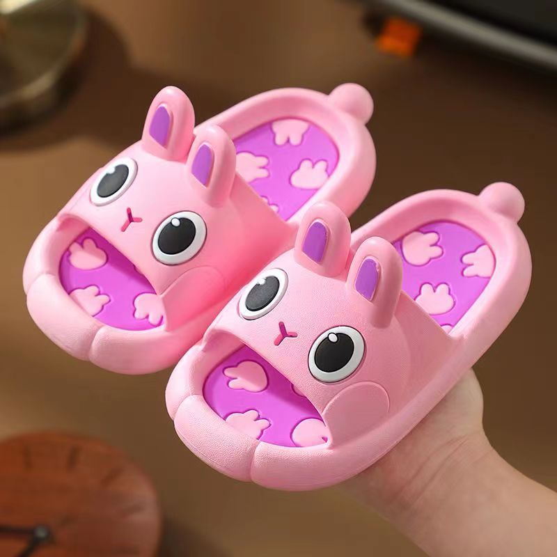 Детские мультяшные тапочки-кролики для мальчиков и девочек до 14 лет, с нескользящей подошвой из ПВХ