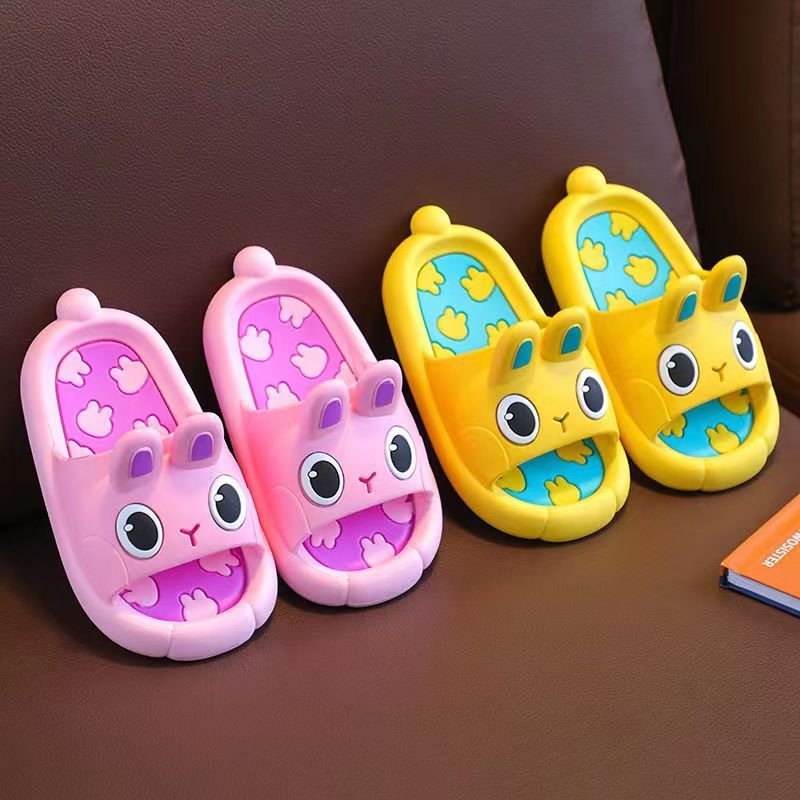 Детские мультяшные тапочки-кролики для мальчиков и девочек до 14 лет, с нескользящей подошвой из ПВХ