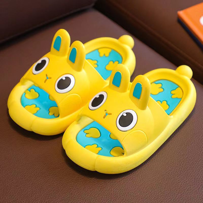 Детские мультяшные тапочки-кролики для мальчиков и девочек до 14 лет, с нескользящей подошвой из ПВХ