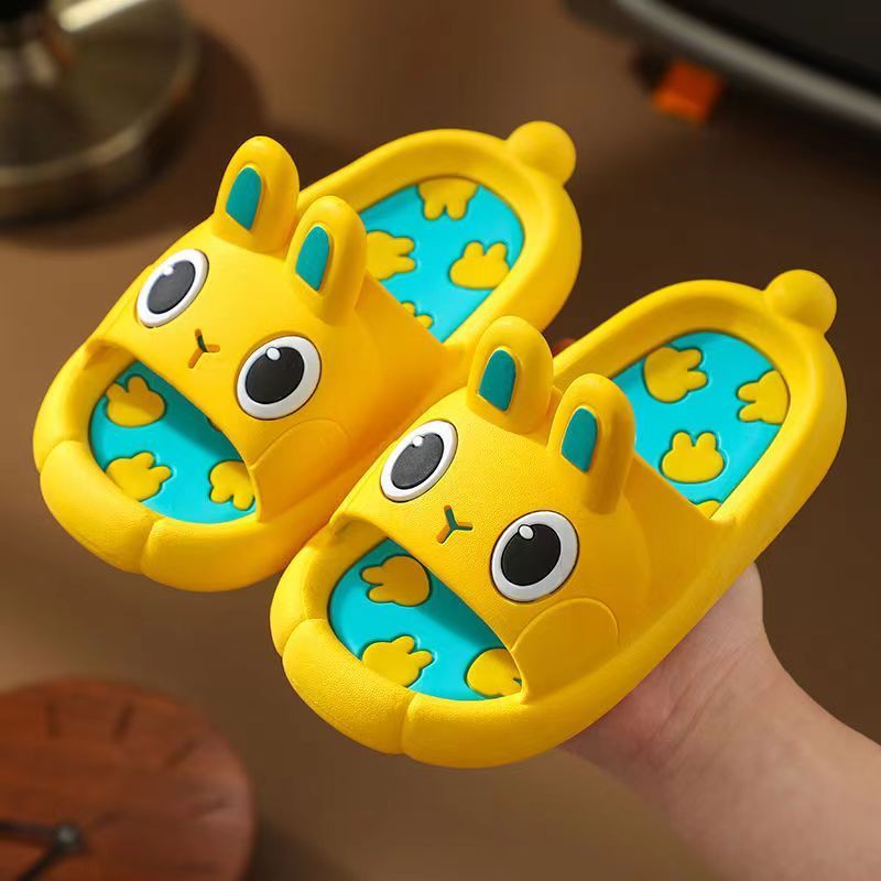 Детские мультяшные тапочки-кролики для мальчиков и девочек до 14 лет, с нескользящей подошвой из ПВХ