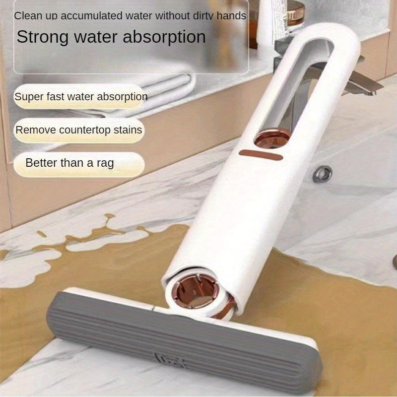 Ko'p funksiyali egiluvchan qo'l mopi, gubka va shisha tozalagich bilan - Yuqori singdirish qobiliyati, hammom, avtomobil, derazalar, oshxona, yashash xonasi pollari uchun qulay - Mustahkam plastikdan tayyorlangan, mop yostiqlari bilan birga keladi.