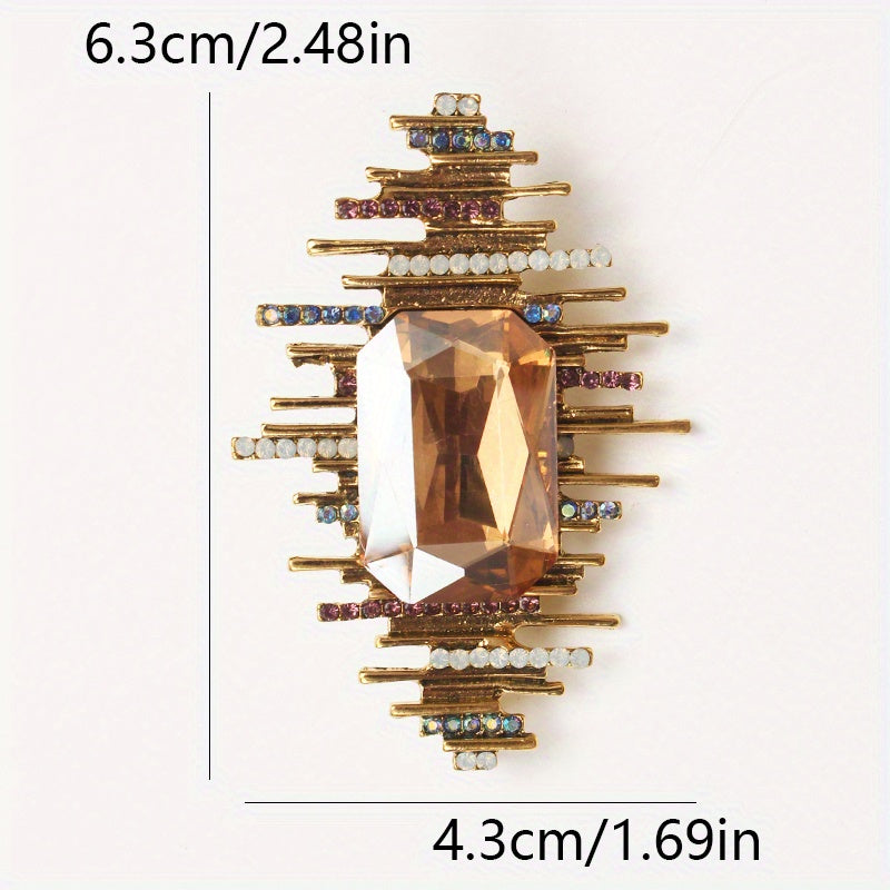 Vintage Style Brooch with Irregular Stripes for Quirky Fashion Accessory