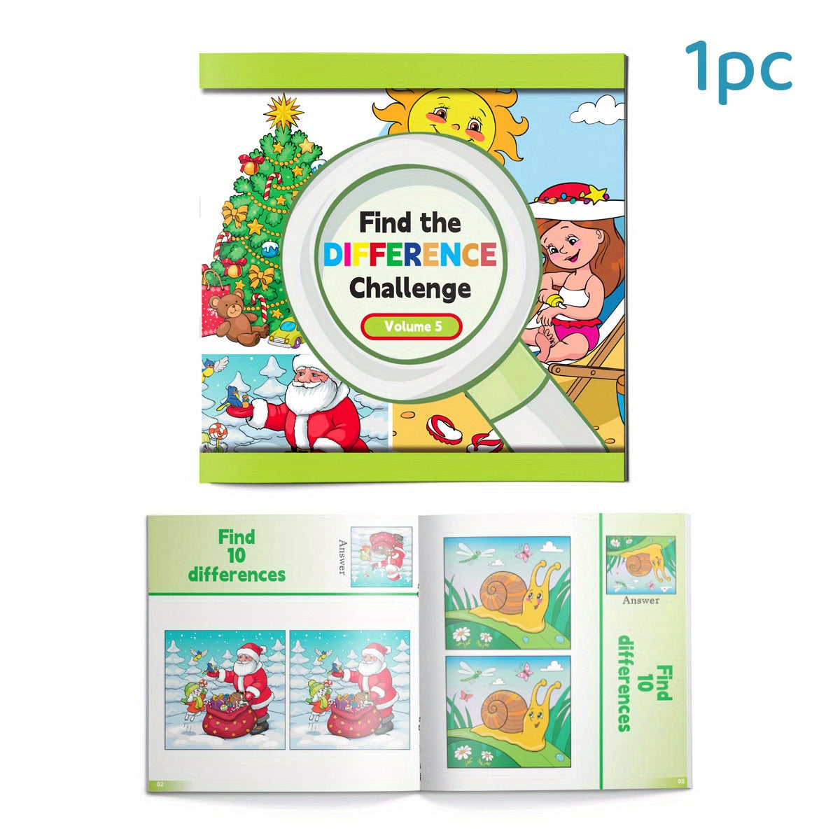 Find-the-Difference Puzzle Books for Kids Ages 6-12 Educational Children's Activity Book