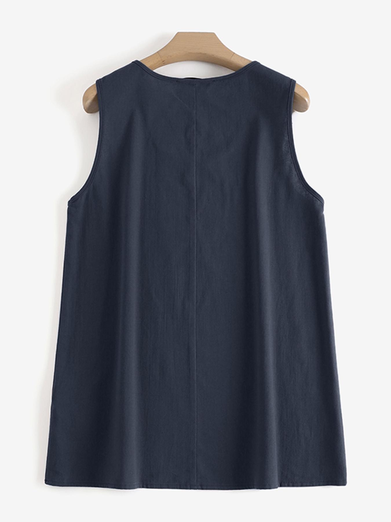 Женская майка без рукавов большого размера из хлопка, повседневная летняя жилетка