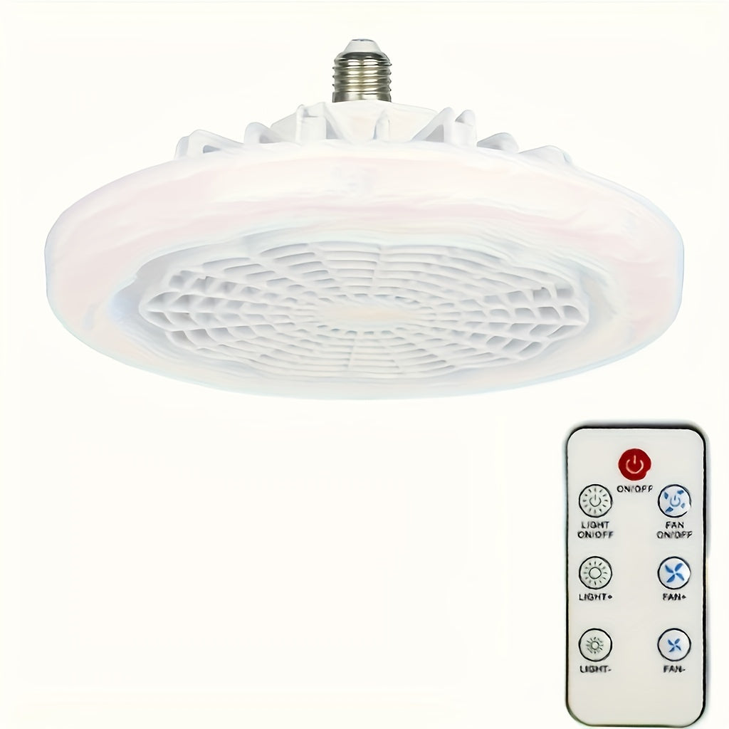 E27 LED Ceiling Fan Light with Remote 3-Speed Adjustable Non-Rechargeable Battery