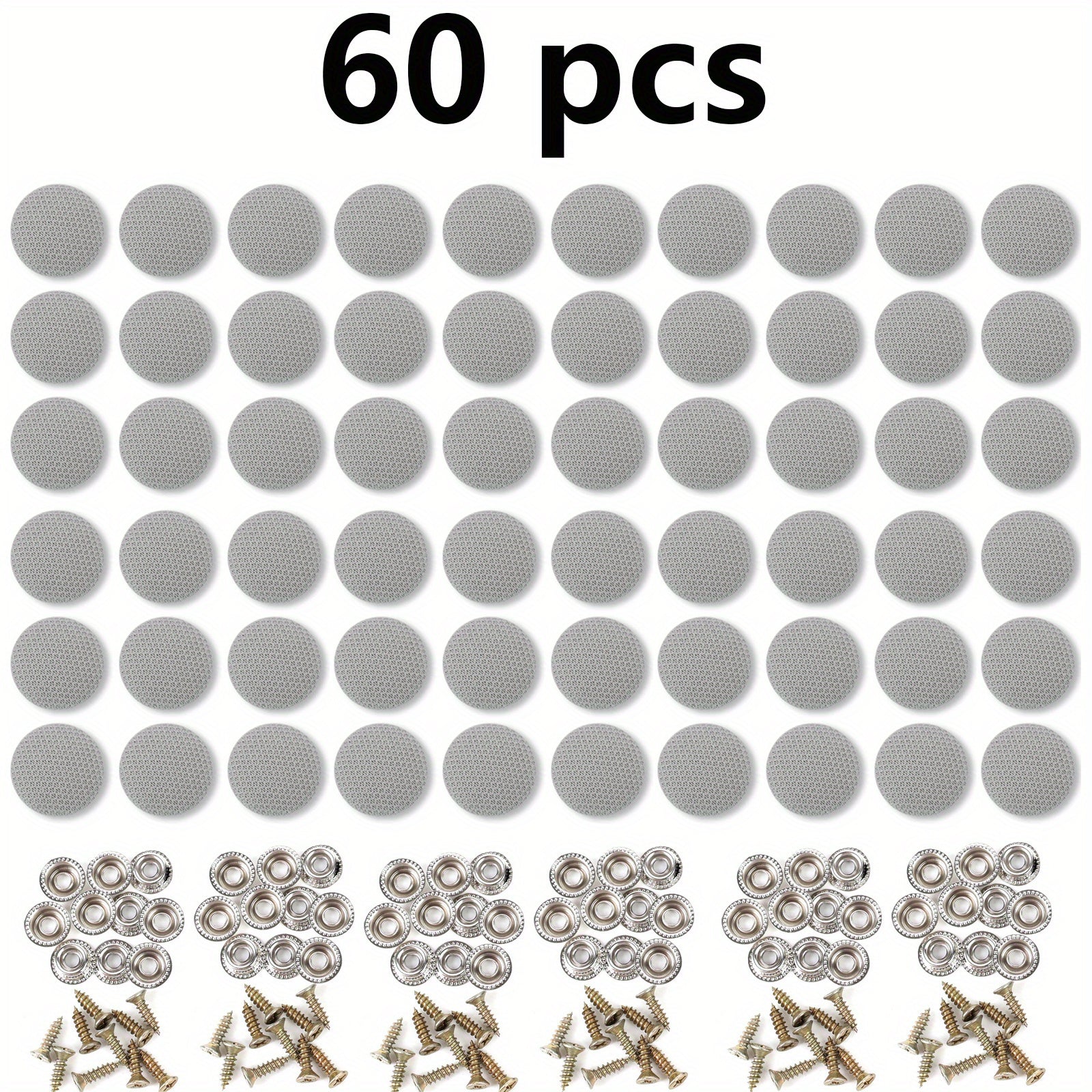 60 dona Avtomobil tomi ta'mirlash vintlari, tutqichlar, avtomobil bosh qopqog'i snap fasteners