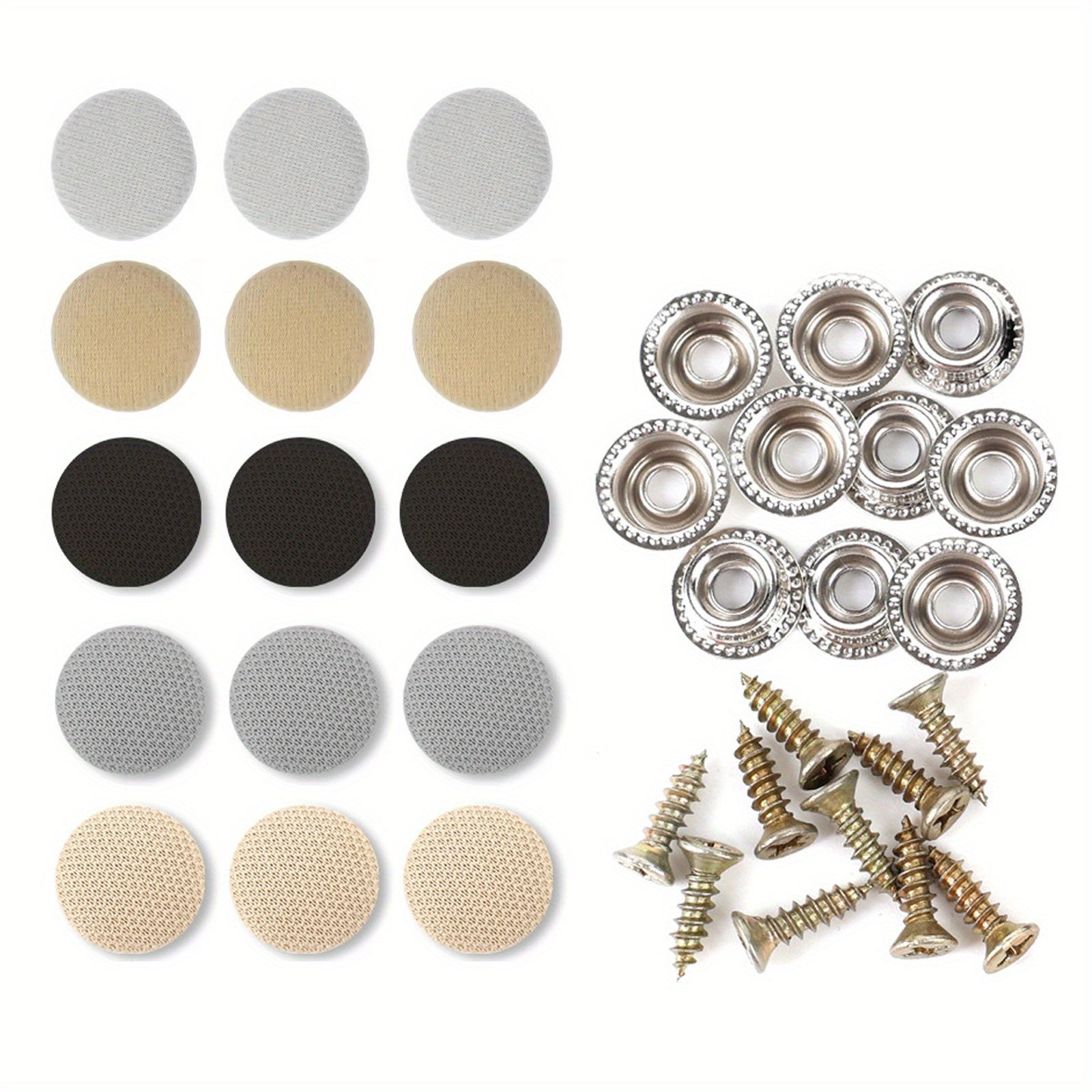 60 dona Avtomobil tomi ta'mirlash vintlari, tutqichlar, avtomobil bosh qopqog'i snap fasteners