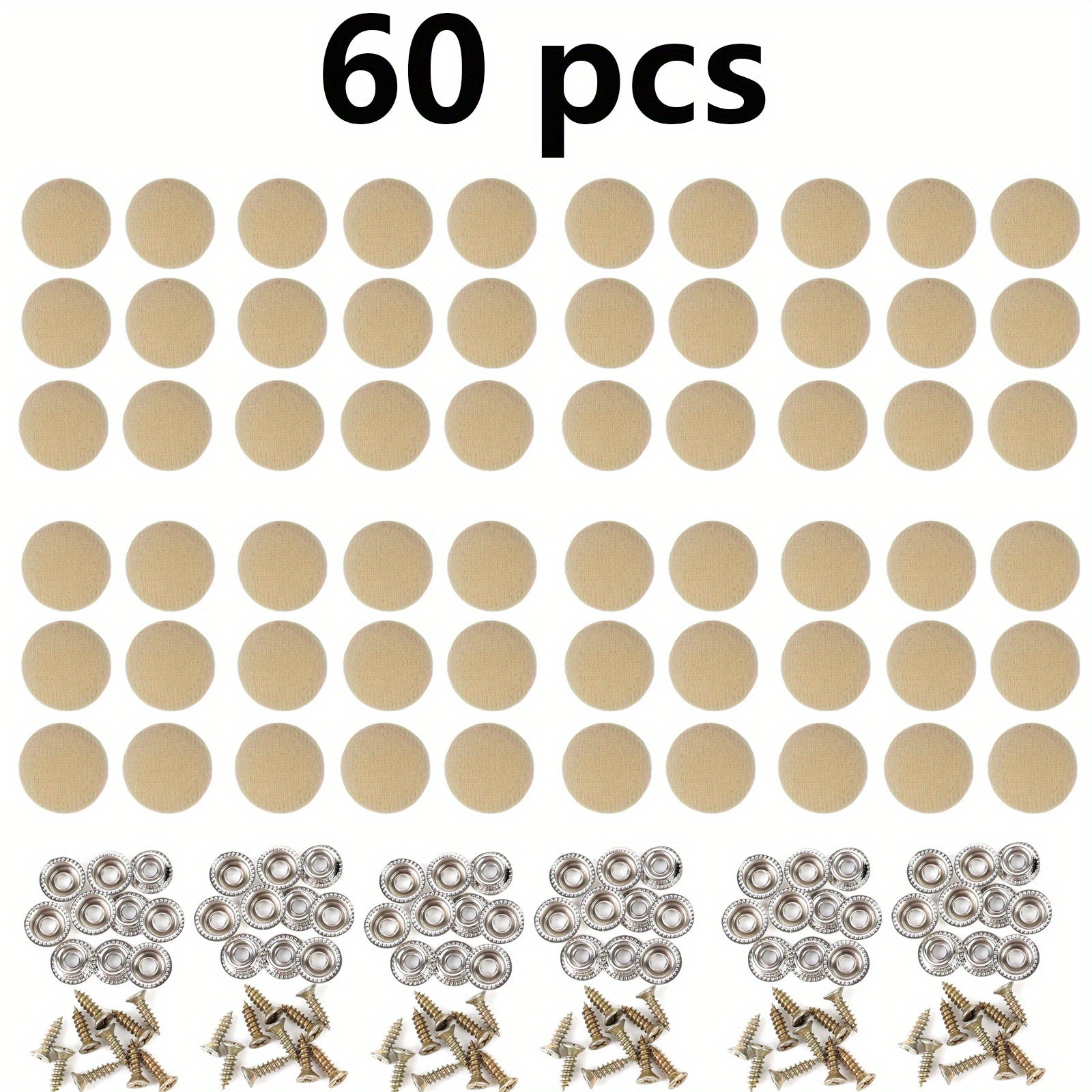60 dona Avtomobil tomi ta'mirlash vintlari, tutqichlar, avtomobil bosh qopqog'i snap fasteners