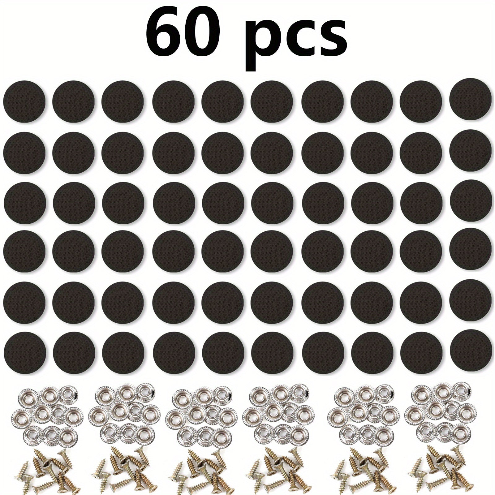 60 dona Avtomobil tomi ta'mirlash vintlari, tutqichlar, avtomobil bosh qopqog'i snap fasteners