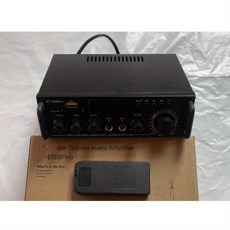 Wireless 5.0 Audio Power Amplifier for Car and Home Stereo with USB SD AUX Remote Control FM Antenna