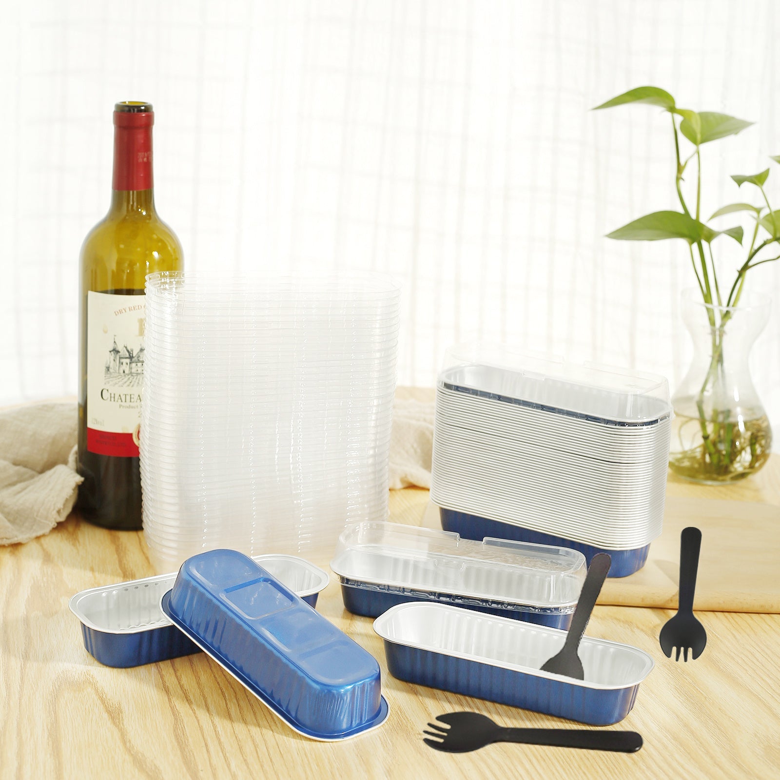 200 dona mini non pishirish idishlari qopqoq, qoshiq va muhrlash stikerlari bilan - 200ml sig'im, issiqqa chidamli alyuminiy folga pishirish idishlari shirinliklar uchun. Uy oshxonalarida, bayramlarda va ochiq tadbirlarda foydalanish uchun ideal.