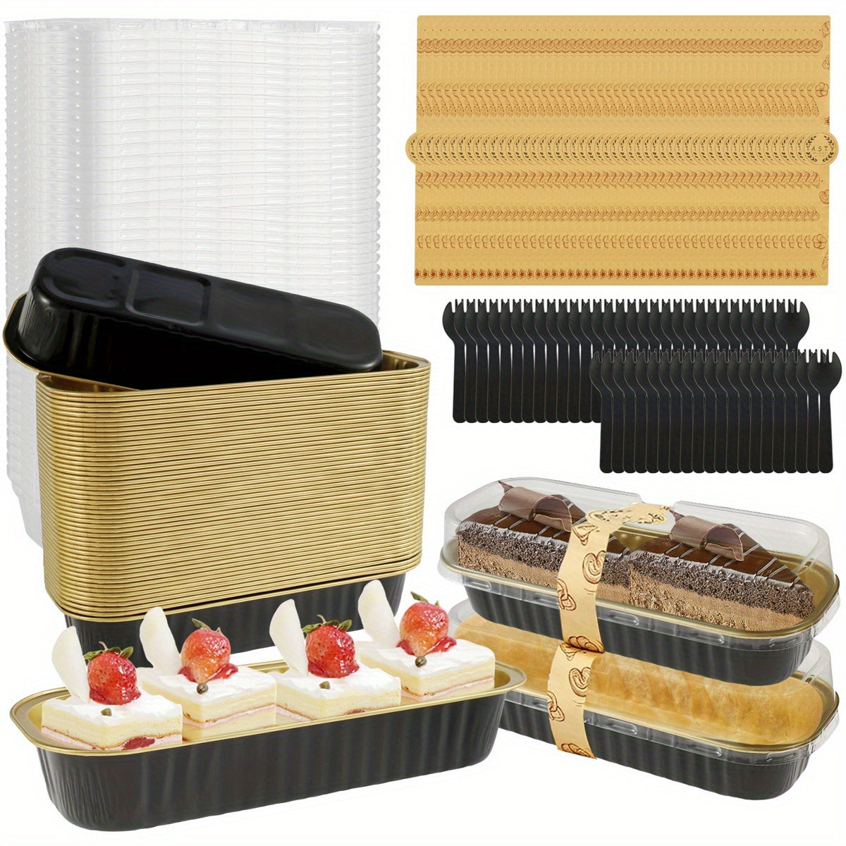 200 dona mini non pishirish idishlari qopqoq, qoshiq va muhrlash stikerlari bilan - 200ml sig'im, issiqqa chidamli alyuminiy folga pishirish idishlari shirinliklar uchun. Uy oshxonalarida, bayramlarda va ochiq tadbirlarda foydalanish uchun ideal.