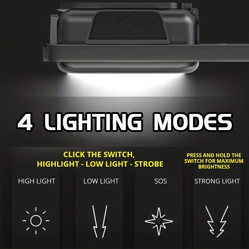 USB Rechargeable COB Keychain Lights Set for Camping Fishing Walking Running Black