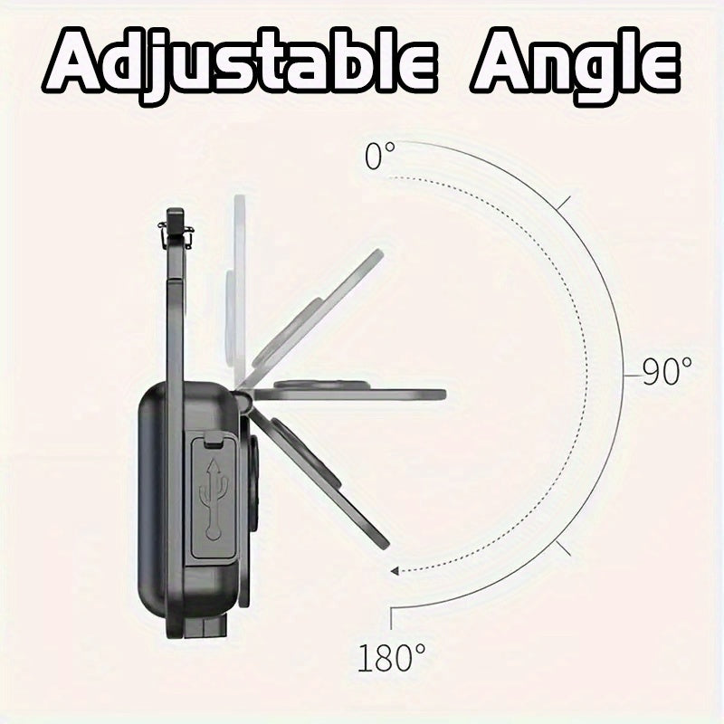 USB Rechargeable COB Keychain Lights Set for Camping Fishing Walking Running Black