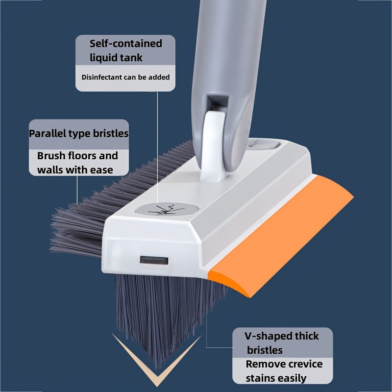 2-in-1 kengaytiriladigan polni tozalash vositasi, ichki dozator va qattiq qoplamali cho'tka bilan, plitka va hammomni tozalash uchun