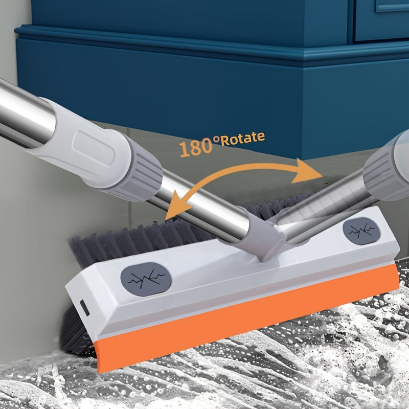 2-in-1 kengaytiriladigan polni tozalash vositasi, ichki dozator va qattiq qoplamali cho'tka bilan, plitka va hammomni tozalash uchun