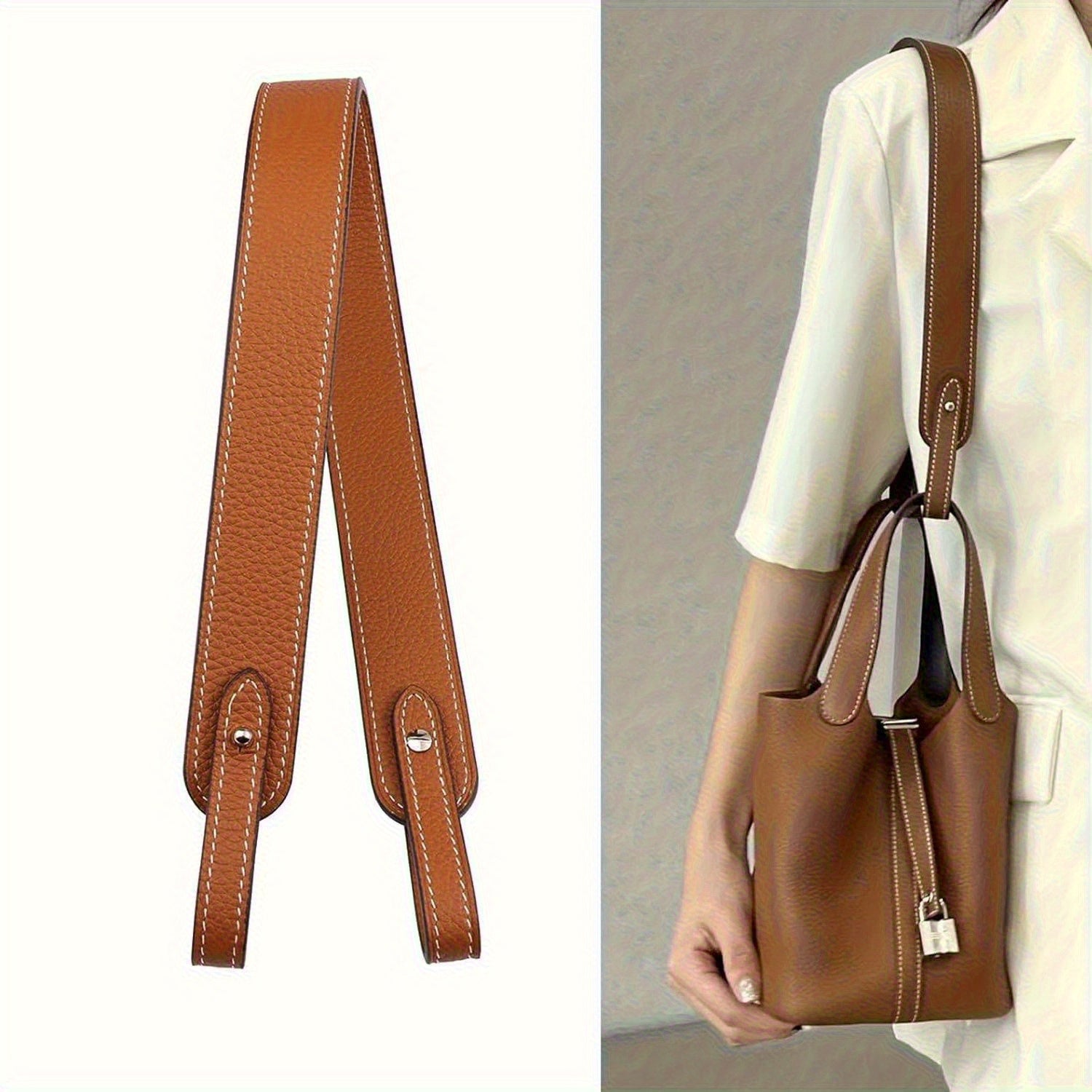 Adjustable PU Leather Wide Shoulder Bag Strap Detachable Replacement for Handbags