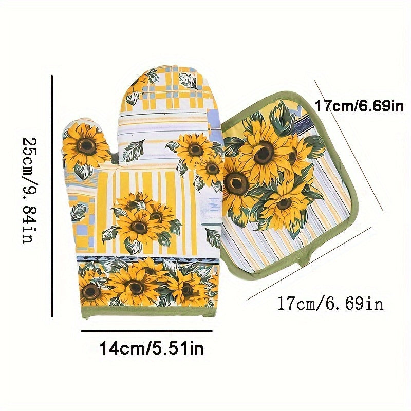 Guantes de almohadilla aislados de 2 piezas para microondas, lavavajillas, resistentes al calor