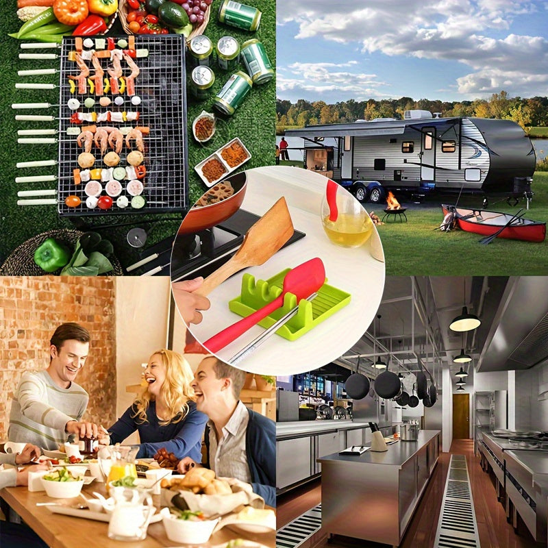 Durable Plastic Silicone Kitchen Organizer Rack Leak-Proof Utensil Holder Space-Saving