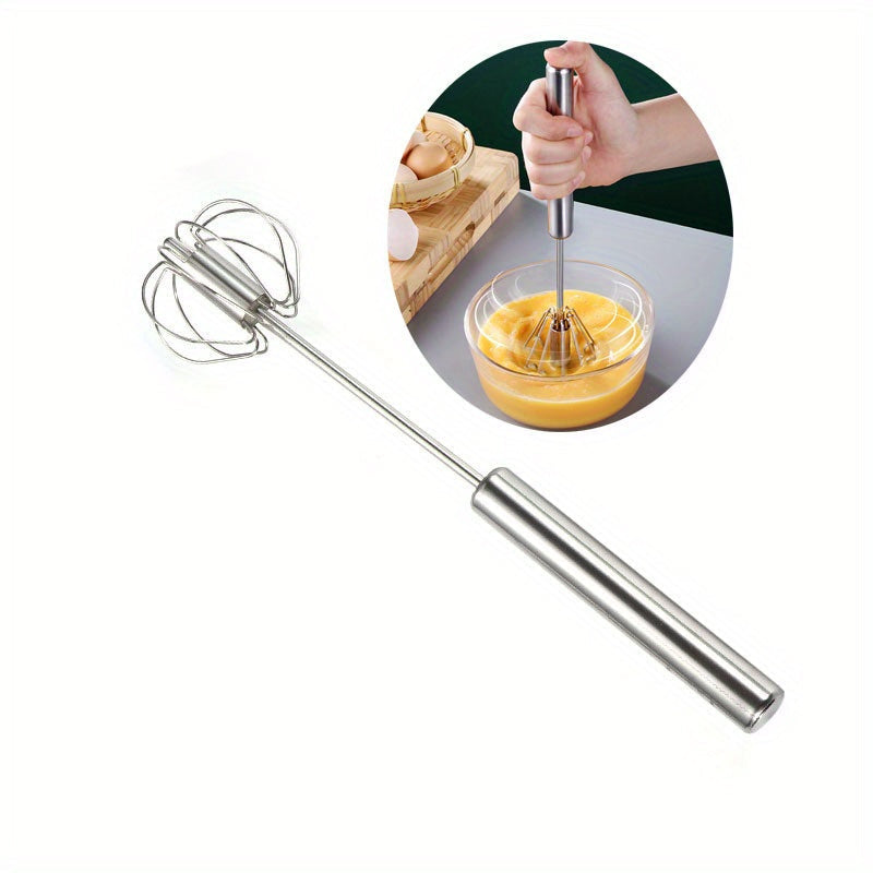 Stainless Steel Manual Egg Beater Kitchen Whisk Non-Electric Mixing Tool