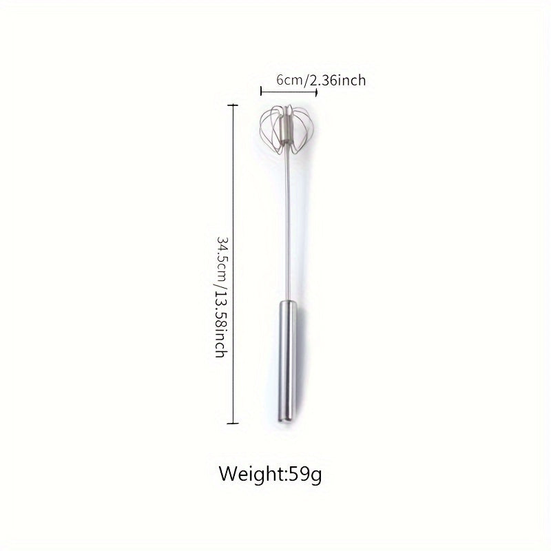 Stainless Steel Manual Egg Beater Kitchen Whisk Non-Electric Mixing Tool