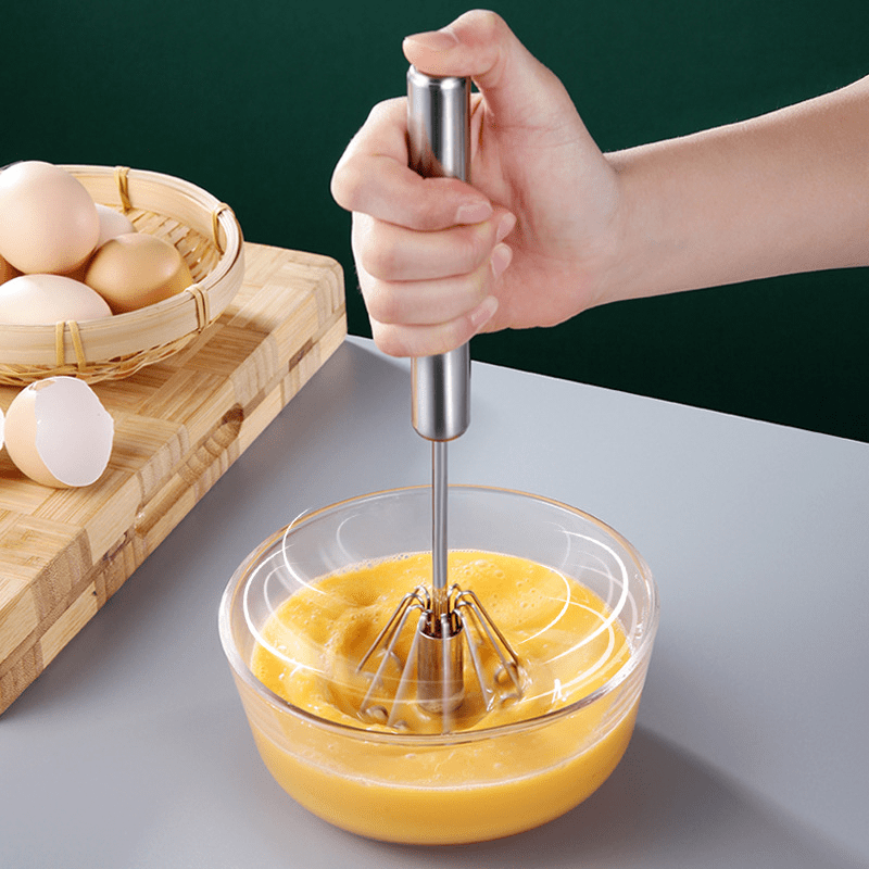 Stainless Steel Manual Egg Beater Kitchen Whisk Non-Electric Mixing Tool