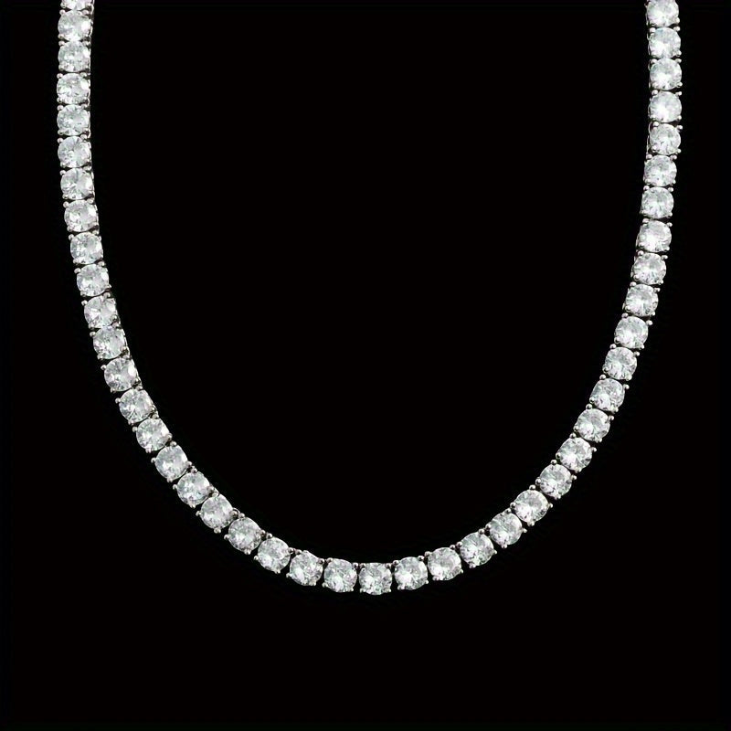 Moissanite Tennis Necklace 30 Carat S925 Dainty Classic Choker for Wedding Engagement
