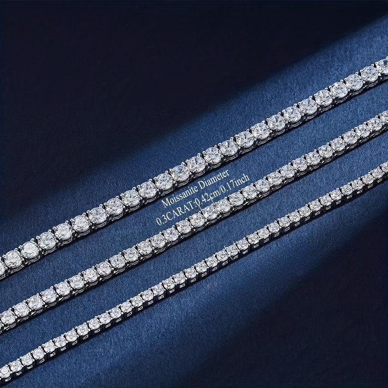 Moissanite Tennis Necklace 30 Carat S925 Dainty Classic Choker for Wedding Engagement