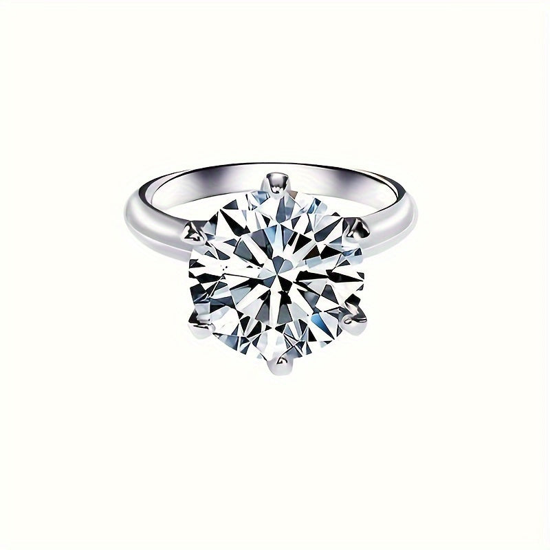 Sterling Silver Moissanite Engagement Ring 18K Gold Plated 1/2/3/5/10 Carat Solitaire