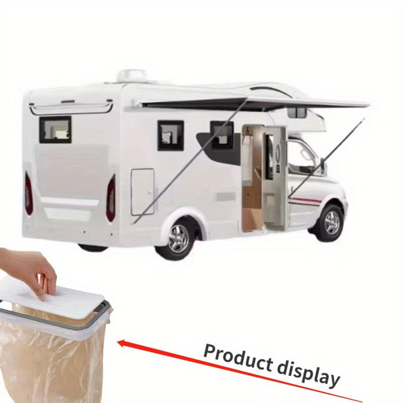 Kitchen Garbage Bag Holder with Lid Portable Hanging Trash Storage Rack for RVs Trailers