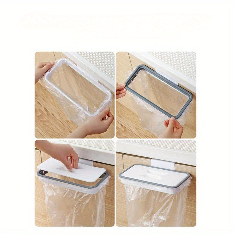Kitchen Garbage Bag Holder with Lid Portable Hanging Trash Storage Rack for RVs Trailers
